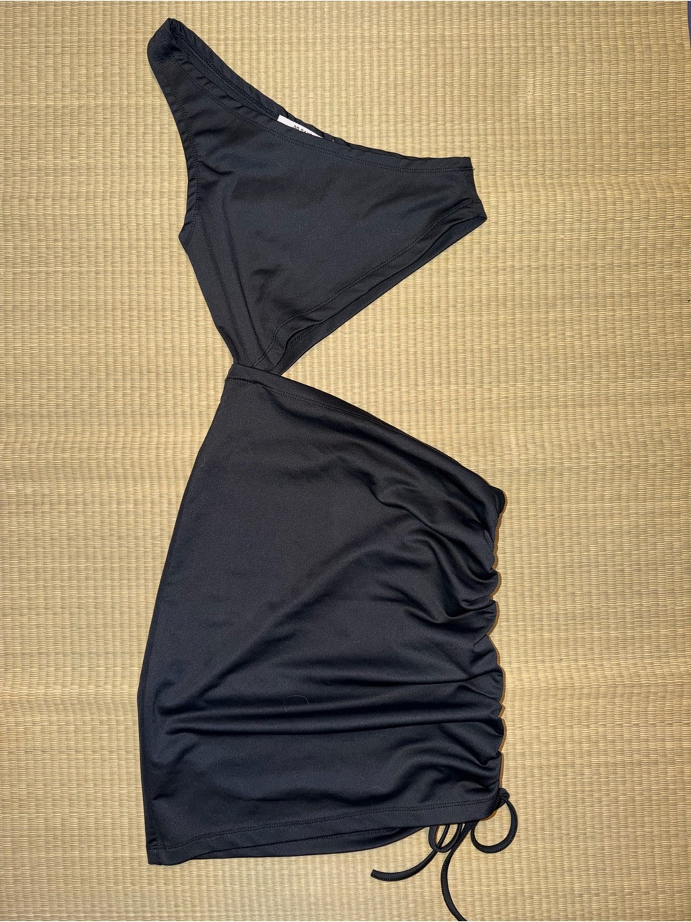 BB Dakota Black Asymmetrical Mini Skirt with Side Ruching